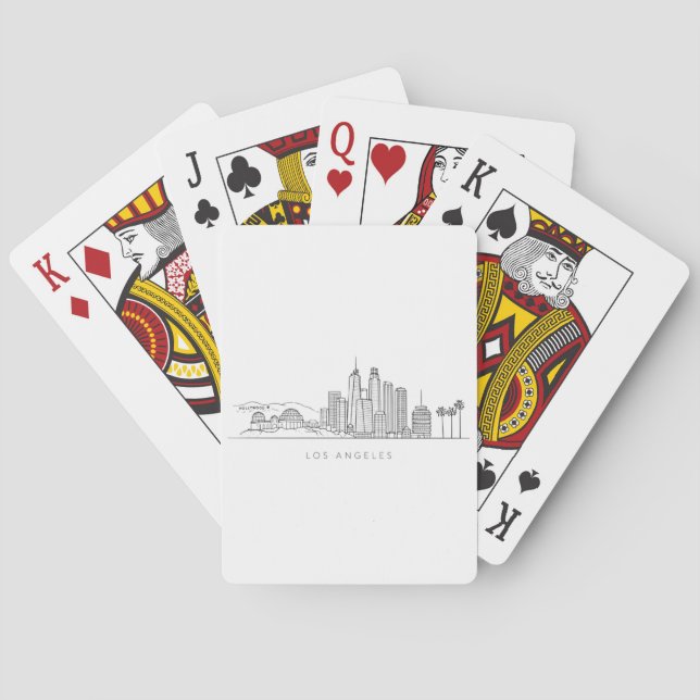Baraja De Cartas Minimalist Los Angeles Skyline Illustration (Reverso)