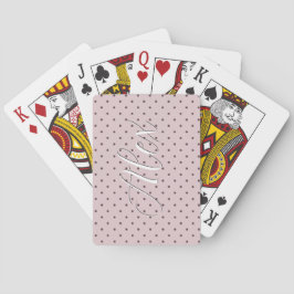 Baraja De Cartas Minimalista Lindo Suave Lunares Rosa Claro Marrón