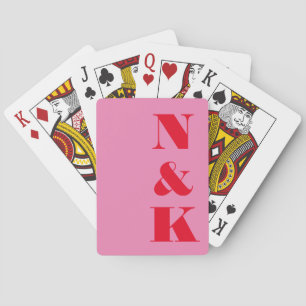Baraja De Cartas Minimalista Monograma moderno Boda personalizada r