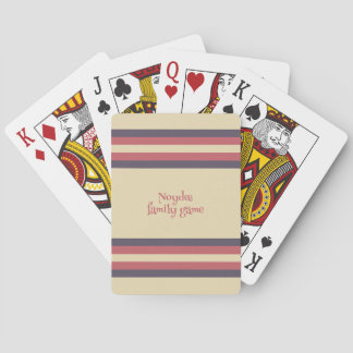 Baraja De Cartas Minimalista, rayas retro rosadas, texto en crema