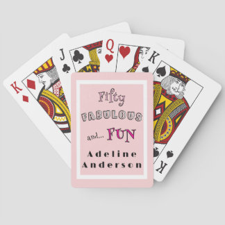 Baraja De Cartas Mínimo cincuenta fabuloso tipografía rosa cumpleañ