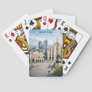 Baraja De Cartas Mínimo Milán Italia Vista Ciudad Monumentos