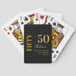 Baraja De Cartas Mínimo Negro y Oro 50 cumpleaños