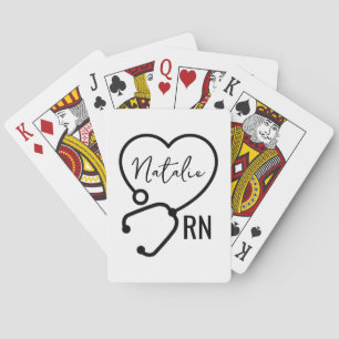 Baraja De Cartas Mínimo Personalizado Enfermero Nombre estetioscopi
