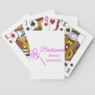 Baraja De Cartas Mínimo simple dama de honor rosa agregar nombre añ