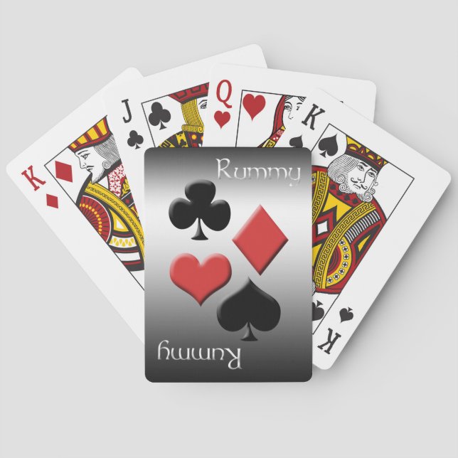 Baraja De Cartas Mirada metalizado de la Rummy-Plata (Reverso)