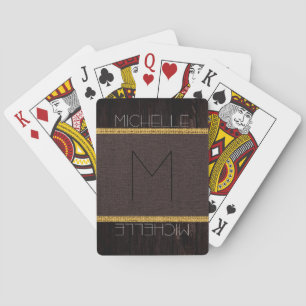 Baraja De Cartas Miramón Marrón Rustico Arpillera Aspecto Madera