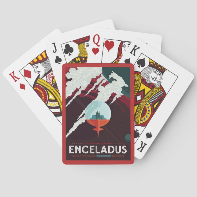 Baraja De Cartas Misión Retro Space Poster-Cassini A Saturno (Reverso)
