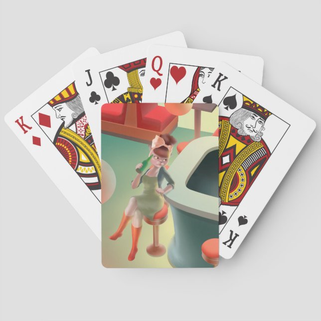 Baraja De Cartas Miss Meow - Serie nocturna de bares (Reverso)