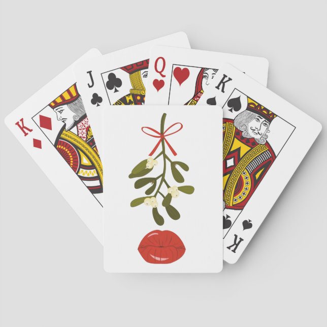 Baraja De Cartas Mistletoe y levas de besos (Reverso)