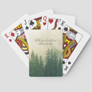Baraja De Cartas Misty Pine Forest Trees Personalizado Keepsake