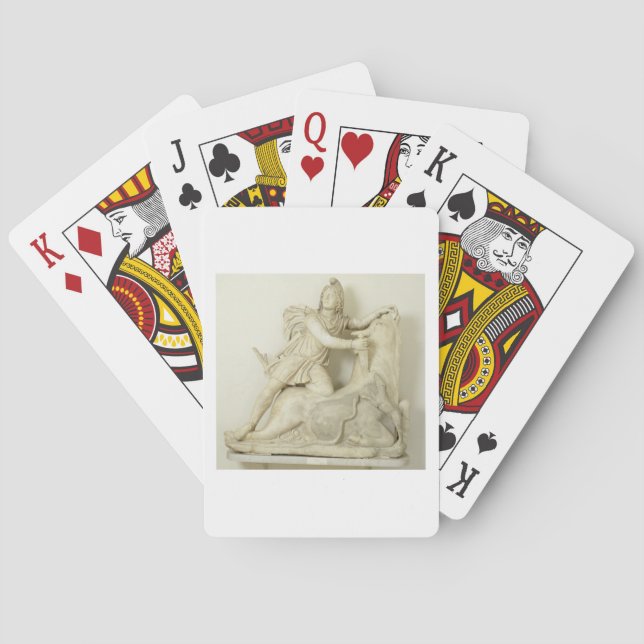 Baraja De Cartas Mithras Sacrificando el toro, alivio de mármol, ro (Reverso)