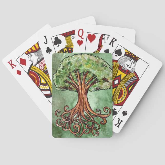 Baraja De Cartas Mitología nórdica de los árboles Yggdrasil (Reverso)