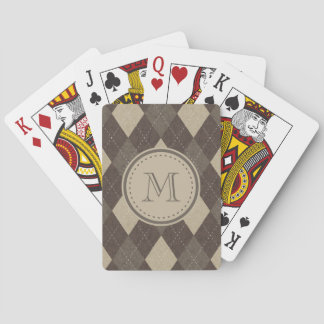 Baraja De Cartas Moca Chocca Brown Argyle con el monograma