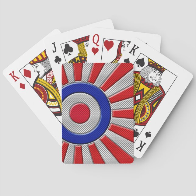 Baraja De Cartas Mod Roundel Sunburst Carbon Fiber Style (Reverso)