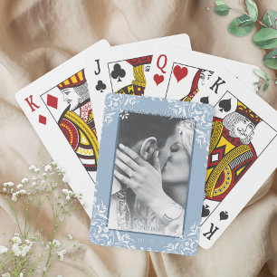 Baraja De Cartas Moda azul y blanca Boda de fotos favoritas
