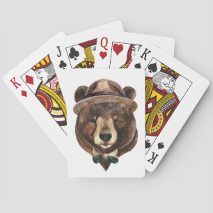 Baraja De Cartas Moda del oso acuarela