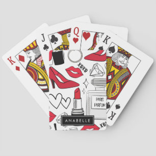 Baraja De Cartas Moda, labios, tacones altos, Stiletto, tu nombre