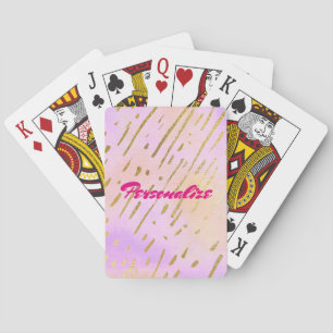 Baraja De Cartas Moda Lámpara rosa y dorada