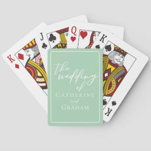 Baraja De Cartas Moda Mint Green White Boda personalizado