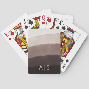 Baraja De Cartas Moda Monogramada Acuarela Davy Gray Ombre Playin