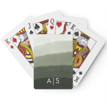 Moda Monogramed Watercolor Jungle Green Ombre