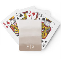 Moda Monogramed Watercolor Mushroom Brown Ombre