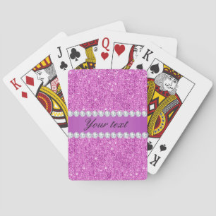 Baraja De Cartas Moda Secuencias de imitación púrpura y diamantes