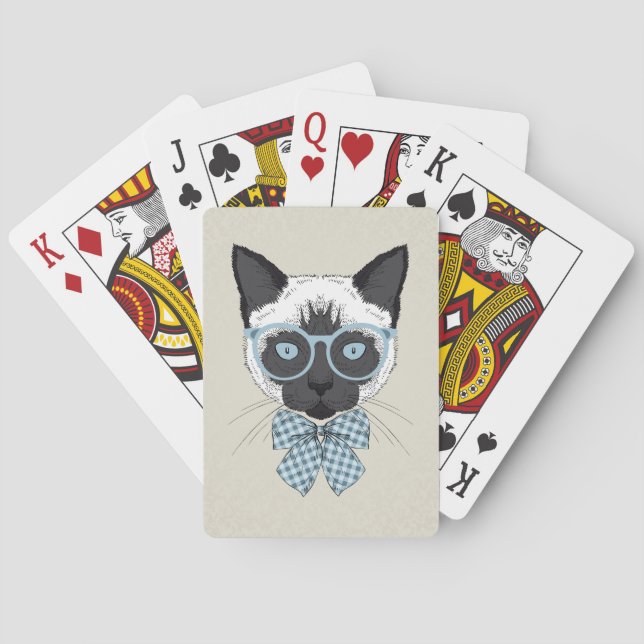 Baraja De Cartas Moda Smart del gato siamés (Reverso)