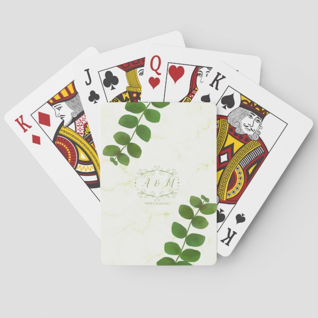 Baraja De Cartas Moda verde boda (Reverso)