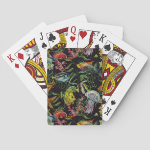 Baraja De Cartas Modelo 1 de la vida marina de la acuarela
