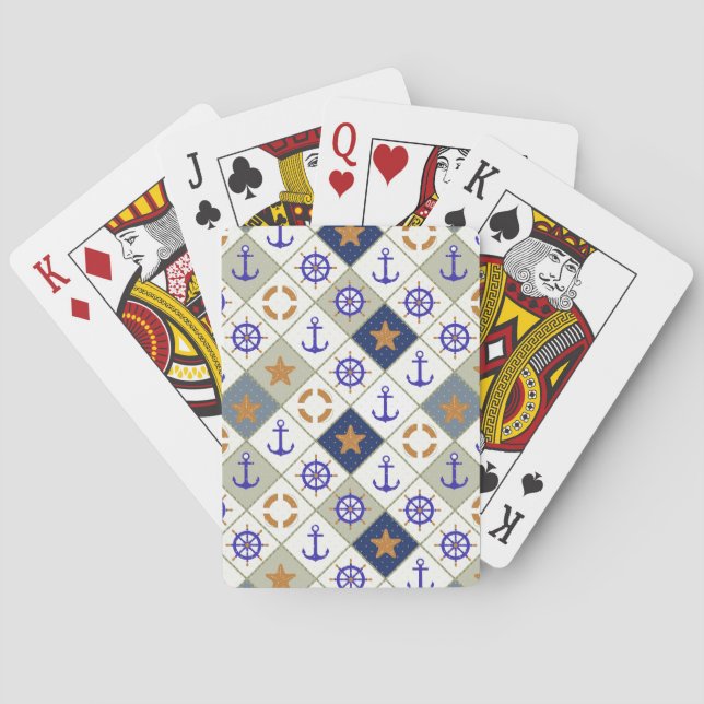 Baraja De Cartas Modelo 2 del tema del mar (Reverso)