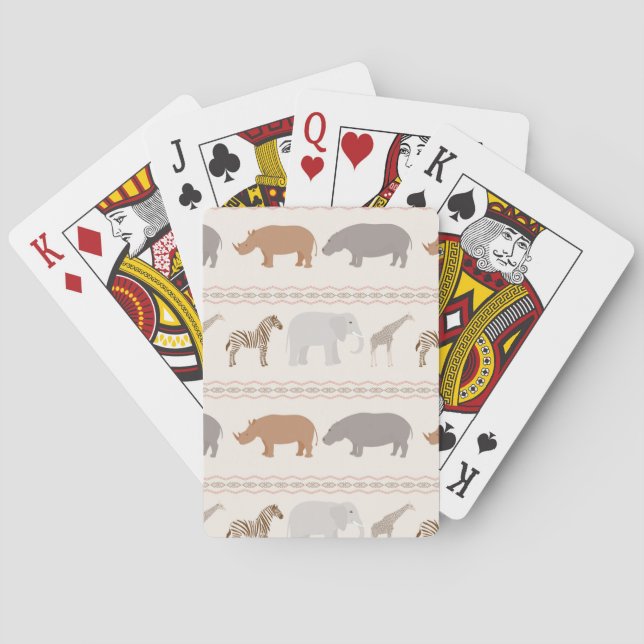 Baraja De Cartas Modelo africano 1 de los animales (Reverso)