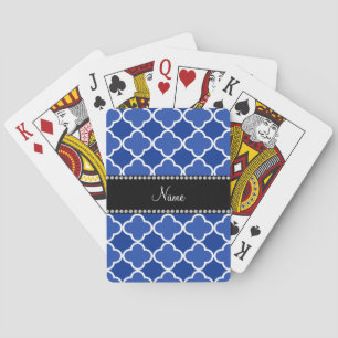 Baraja De Cartas Modelo azul conocido personalizado del quatrefoil