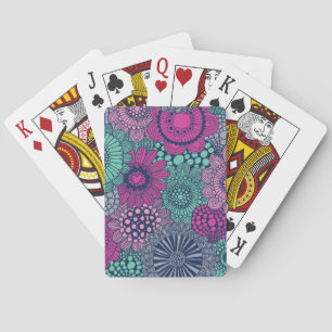 Baraja De Cartas Modelo brillante elegante de flores magníficas