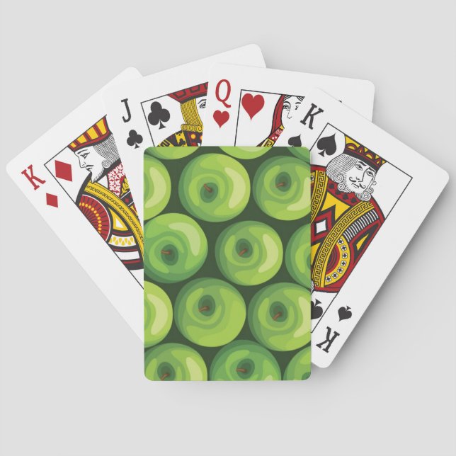 Baraja De Cartas Modelo con las manzanas verdes (Reverso)