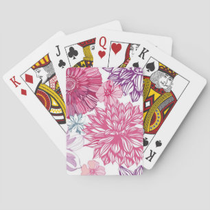 Baraja De Cartas Modelo con los asteres y la dalia rosados