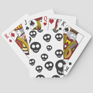 Baraja De Cartas Modelo con los cráneos negros en blanco