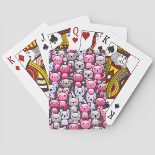 Baraja De Cartas modelo con los gatos lindos 2 del doodle del