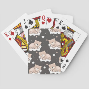 Baraja De Cartas modelo con pequeño dormir del oso