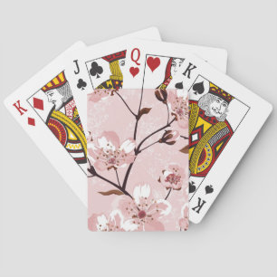 Baraja De Cartas Modelo de flores de la flor de cerezo