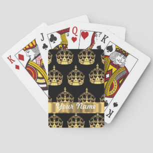Baraja De Cartas Modelo de la corona del oro en negro
