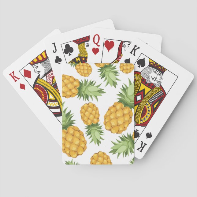 Baraja De Cartas Modelo de la piña del dibujo animado (Reverso)