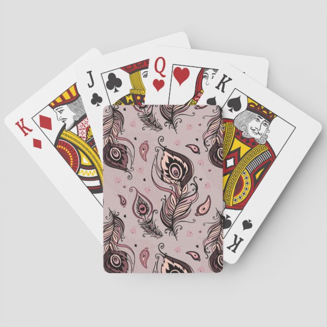 Baraja De Cartas Modelo de la pluma del pavo real (Reverso)