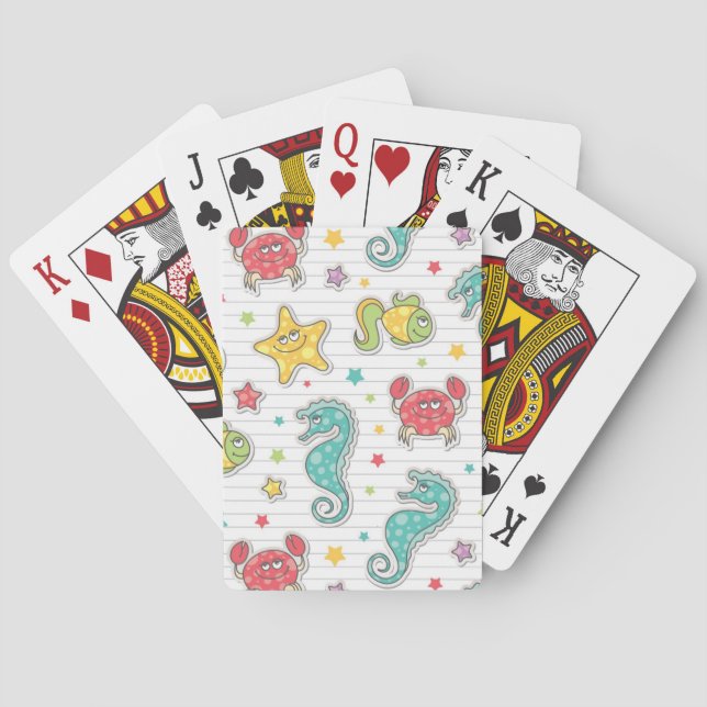 Baraja De Cartas modelo de las criaturas del mar (Reverso)