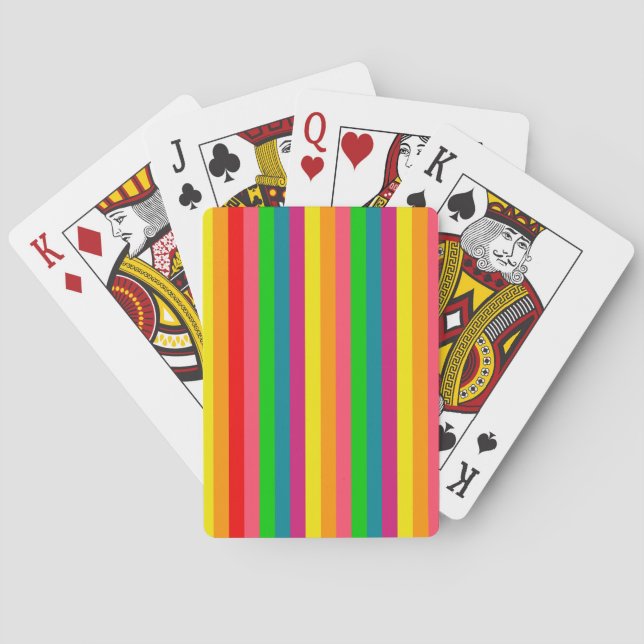 Baraja De Cartas Modelo de las rayas verticales del arco iris del (Reverso)