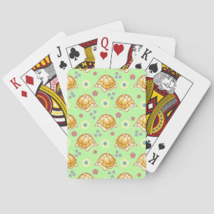 Baraja De Cartas Modelo de las tortugas y de flores de la primavera