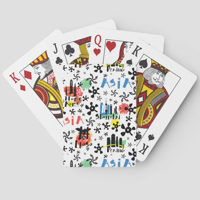 Baraja De Cartas Modelo de los símbolos de Asia el | (Reverso)