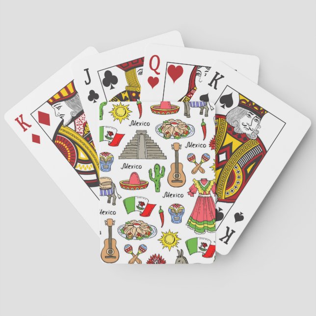 Baraja De Cartas Modelo de los símbolos de México el | (Reverso)