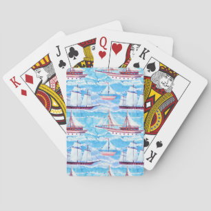 Baraja De Cartas Modelo de los veleros de la acuarela